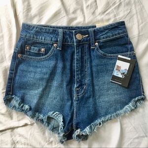 High Waisted Cheeky Denim Shorts